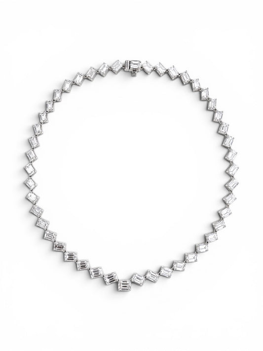 Emerald-Cut Diamond Tennis Necklace