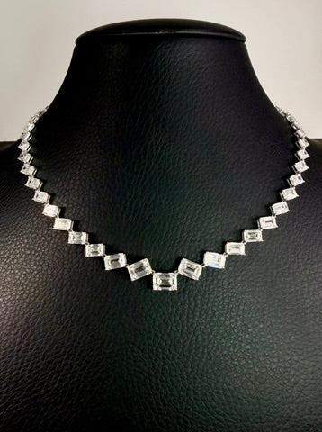 Emerald-Cut Diamond Tennis Necklace