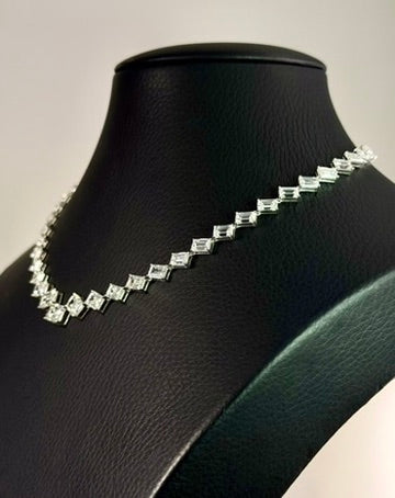 Emerald-Cut Diamond Tennis Necklace