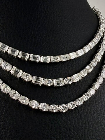 Three-Row Lab Diamond Statement Necklace