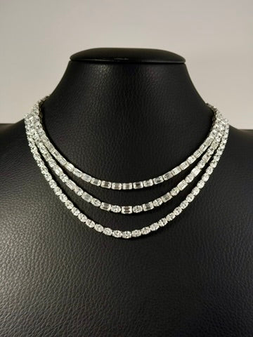 Three-Row Lab Diamond Statement Necklace